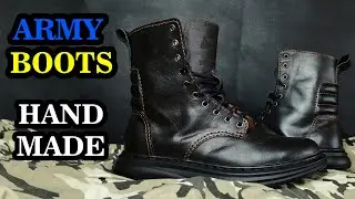 Black military boots by handmade in Ukraine