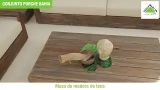 Conjunto porche madera teca bahia