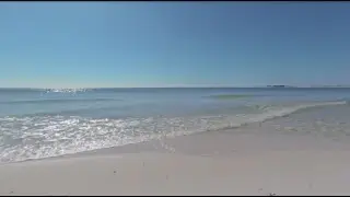Pensacola Beach with Dolphins and Gentle Waves