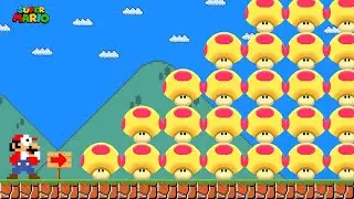 Can Mario Collect 999 Mega Mushrooms in New Super Mario Bros? | Game Animation