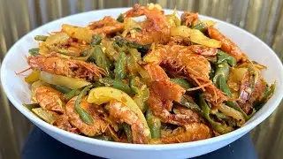 Delicious Srilankan Dry prawns curry recipe/ capsicum curry/Green beans curry இறால் கருவாட்டு கறி