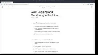 Quiz: Logging and Monitoring in the Cloud