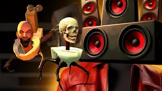Skibidi toilet skeleton parasite and controller crab vs camera parasites l Garry's mod