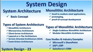 System Design 23 System Architecture and Its Types, Monolithic can be  Single-Codebase or Modular