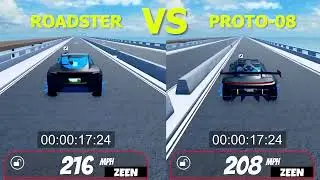 Roadster VS Proto-08 Roblox Jailbreak Speed Test