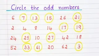Circle the odd numbers