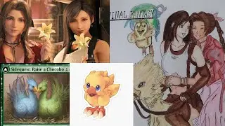 Lovley adorable Final Fantasy Tifa & Aerith Chocobo Art