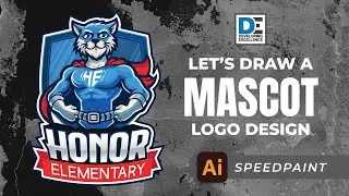 Bobcat Mascot Logo Speedpaint Drawing in #adobeillustrator
