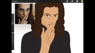 Мини Курс: Мужской портрет в Procreate | Урок 3/3: Заливка деталей (глаза, губы)