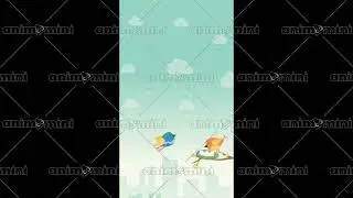 1035 03 Two Birds Vertical Animated Stock Footage