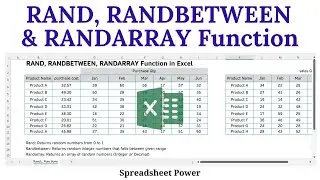 RAND, RANDBETWEEN and RANDARRAY Function in Excel