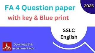 SSLC English FA 4 Question Paper with key answer 2024 - 25 | 10th class FA 4 question papers
