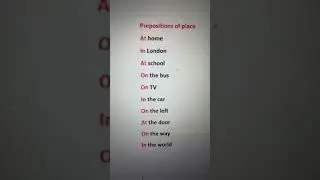 Prepositions of place 