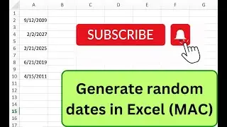 How to generate random numbers in Excel (MAC)