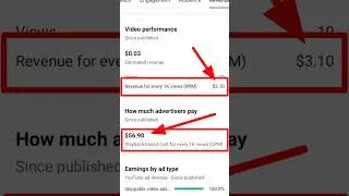 1k views = 56.90$ || 56.90$ CPM || 3.10$ RPM || Punjab Tech Tv || #foryoutubers || #maximum_cpm