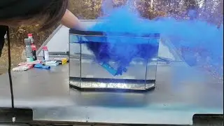 Эксперимент :Цветной дым под водой