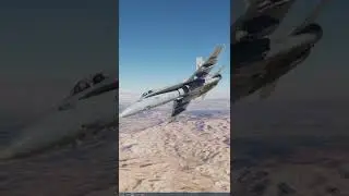 F18 super hornet firing it's front 20 mm Gatling gun into Hi-G turn