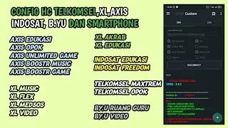 UPDATE #3 CONFIG HTTP CUSTOM XL,AXIS, TELKOMSEL,INDOSAT, SMARTFREN TERBARU! || CONFIG