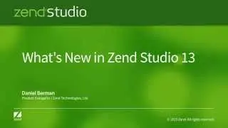 What's New in Zend Studio 13