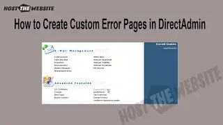 How to Create Custom Error Pages in DirectAdmin || Host The Website
