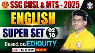 SSC MTS & CHSL 2025 | CHSL English Super Set 02 | SSC MTS English MCQs Based on Ediquity