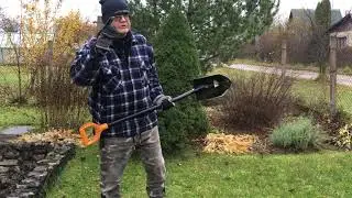 потешное видео про лопату fiskars