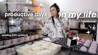 VLOG! 🦋 busy days in my life, making a butterfly pea flower bath bombs, labelling 200+ products