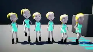 From left to right - jump beginning, jump loop in air, walk, idle, run, and jump land. My first anim