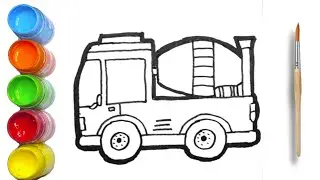 menggambar dan mewarnai mobil truk molen