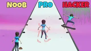 NOOB vs PRO vs HACKER in Sky Skater.