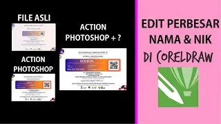 perbesar nama dan nik kartu vaksin di coreldraw