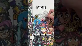Day 15 Drawing EVERY Brawl Stars Skin - Mechagodzilla Nita