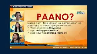 ETULAY SHS KPWP Q2 WEEK2:  Sitwasyong Pangwika sa Social Media