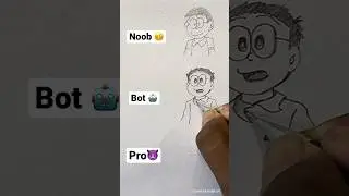 How to draw nobita doraemon noob to pro 