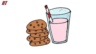 How to Draw Milk and Cookies Easy