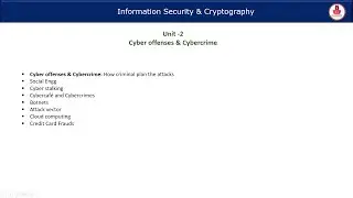 Information Security & Cryptography |Cyber offenses & Cybercrime| Unit -2