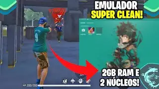 TESTEI O EMULADOR SUPER CLEAN COM 2 NÚCLEOS E 2GB DE RAM!  VERSÃO OTIMIZADA! FREE FIRE 2024✅😮