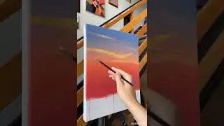 Sunset Setting Acrylic Painting #acrylicpainting #arttutorial #paintinglesson