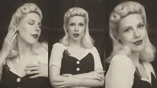 1940s Hairstyle Inspired by Old Hollywood Actress Betty Grable l Victory Rolls Hair Tutorial