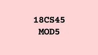 18CS45 MODULE 5 OBJECT ORIENTED CONCEPTS (OOC) | VTU 4th SEM CSE