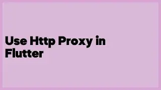 Use Http Proxy in Flutter  (3 answers)