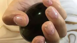 Uñas Navideñas naturales con Gel Calcium Organic con estrellas