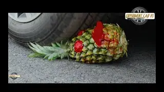 Experiment car vs baby toys car vs pineapple crushing crunchy soft things by car. car vs slime