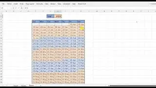 Dynamic calendar in Excel using sequence function