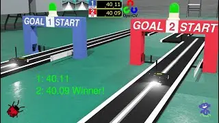 Dual simulation of Course Layout A Class JMCR2023© in Webots (@webots  @RenesasMCR1 )