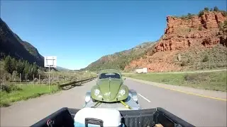old VW BUG on trailer driving through Colorado - Gopro Time Lapse