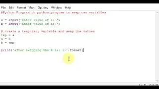 Python Program to python program to swap two variables