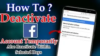 How To Deactivate Facebook Account Temporarily 2023 | How To Delete Facebook Account Permanently