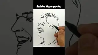 SATU GARIS menggambar RONALDO #short #shorts #ronaldo #cristianoronaldo #cr7 #sepakbola #menggambar