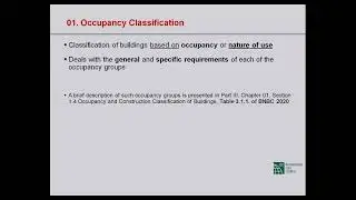 Occupancy Classification and Types of ConstructionClassification  20 April 2021